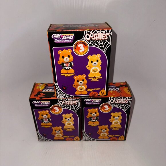 Care Bears Unlock The Magic OOSHIES Complete Set Of 3 - HALLOWEEN Vinyl Figures - Picture 8 of 13